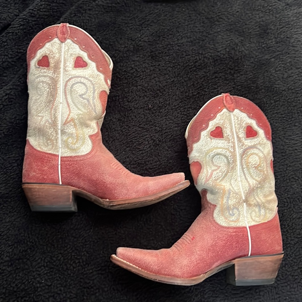 Pink Justin cowboy boots *rare*